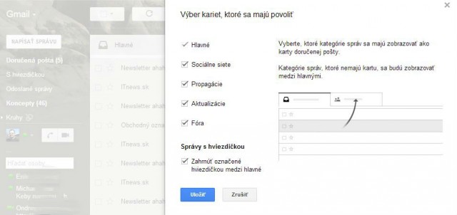 Gmail vám poštu automaticky zaradí do kategórií